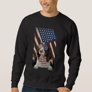 American Flag English Springer Spaniel Dog 4th Of Sweatshirt