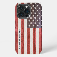 American Flag Engraved on Bamboo Wood