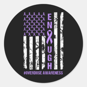 American Flag Enough Endoverdose International Awa Classic Round Sticker
