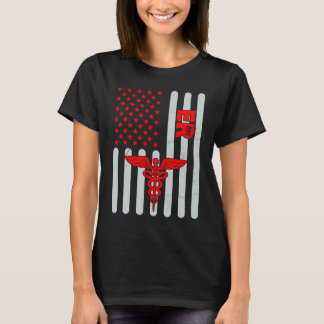 American Flag ER Nurse Emergency Nursing Assistant T-Shirt