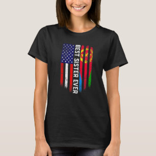 American Flag & Eritrea Flag Best Sister Ever Patr T-Shirt