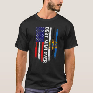American Flag & Estonia Flag Best Mimi Ever Patrio T-Shirt