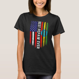 American Flag & Ethiopia Flag Best Pepaw Ever Fami T-Shirt