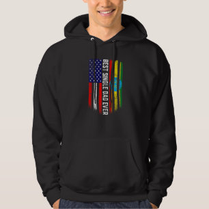 American Flag & Ethiopia Flag Best Single Dad Ever Hoodie