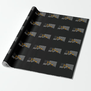 Happy Builder On Construction Site. Graphic Design Wrapping Paper