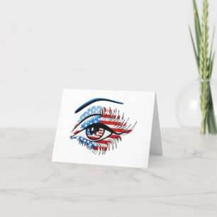 American flag eye,Patriotic Sublimation Clipart Thank You Card