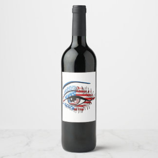 American flag eye,Patriotic Sublimation Clipart Wine Label