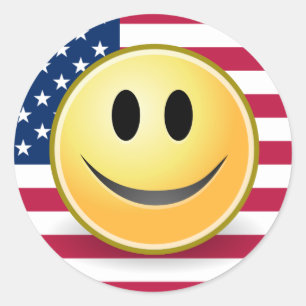American Flag Face Sticker