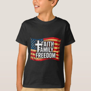 American Flag Faith Family Dom Christian T-Shirt