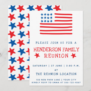 American Flag   Family Reunion Invitation