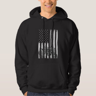 American Flag Farm Tractor Patriotic US Farming Hoodie