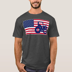 American Flag Farmer Farm Farming USA Patriotic T-Shirt