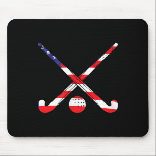 American Flag Field Hockey Patriot Usa Sports Play Mouse Mat