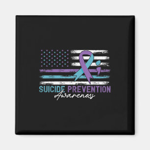 American Flag Fight Suicide Prevention Awareness R Magnet