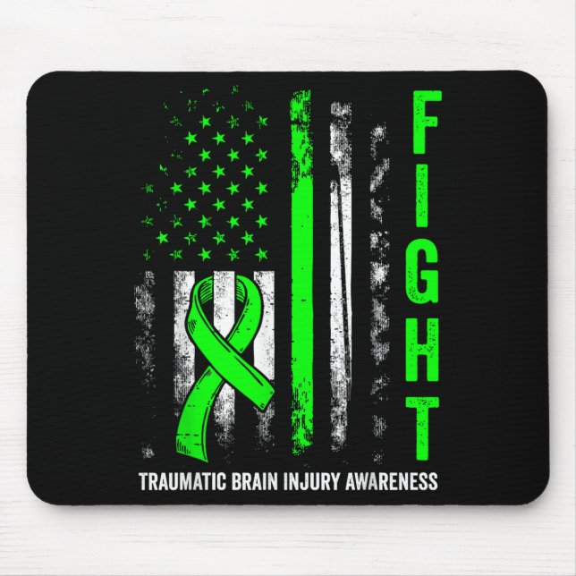 American flag fight traumatic brain injury mouse mat (Front)