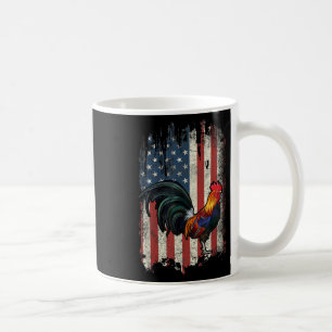 American Flag Fighting Rooster Chicken Coffee Mug