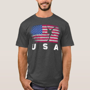 American Flag Figure Skating Cute US Skaters Gift T-Shirt