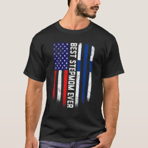 American Flag & Finland Flag Best Stepmom Ever Fam T-Shirt