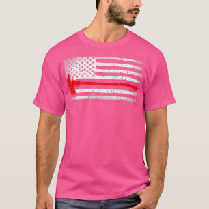 American Flag Fire Fight Red Axe Patrioticfor Fire T-Shirt
