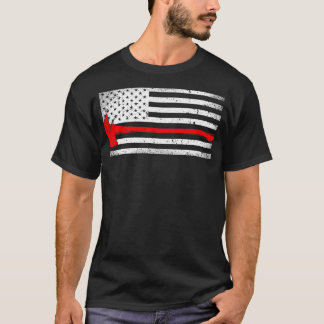 American Flag Fire Fighter Red Axe Gifts for Firem T-Shirt