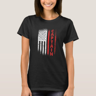 American Flag Firefighter Captain Premium T-Shirt