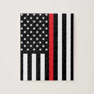 American Flag Firefighter Jigsaw Puzzle