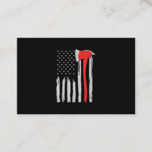 American Flag Firefighter Red Firefighter Business Card