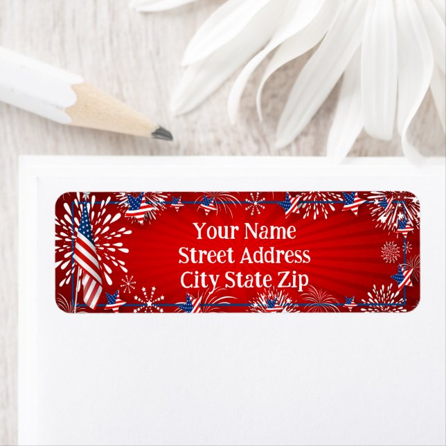American Flag, Fireworks and Patriotic Stars (Insitu)