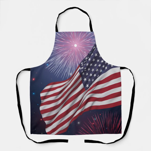American Flag & Fireworks Apron (Front)