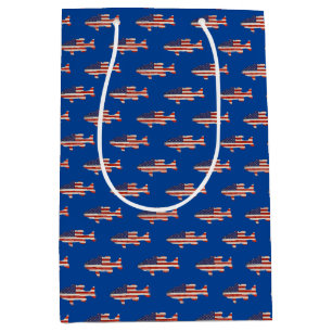 American flag fish design medium gift bag