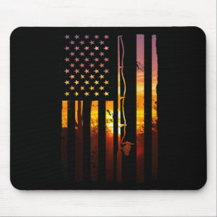 American Flag Fish Fisher Fisherman Funny B Fishin Mouse Mat