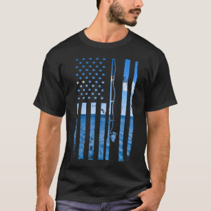 American Flag Fish Fisher Fisherman Funny Bass T-Shirt