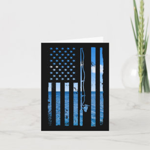 American Flag Fish Fisher Fisherman Funny Byss Fis Card