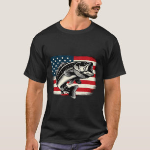 American Flag Fish Fishing Patriotic T-Shirt