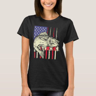 American Flag Fish Fishing Rod Patriotic Usa 4th O T-Shirt
