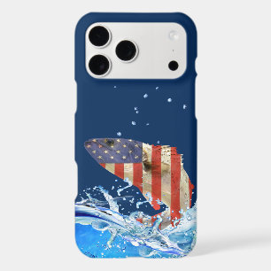American flag fish jumping out of water