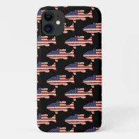 American flag fish on black
