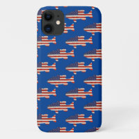 American flag fish on blue