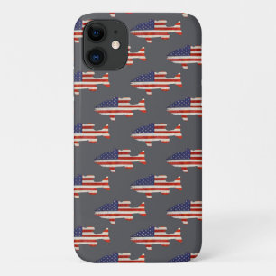 American flag fish on grey iPhone 11 case