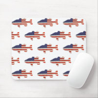 American Flag Fish On White