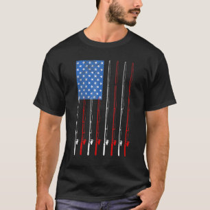 American Flag Fishing 4th Of July Fisherman Indepe T-Shirt