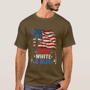 American Flag Fishing 4th Of July Fisherman Patrio T-Shirt