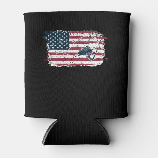American Flag Fishing Can Cooler (Front)