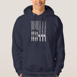 American flag fishing design for men women hoodie