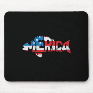 American Flag Fishing Lovers Fisherman Funny Fishi Mouse Mat
