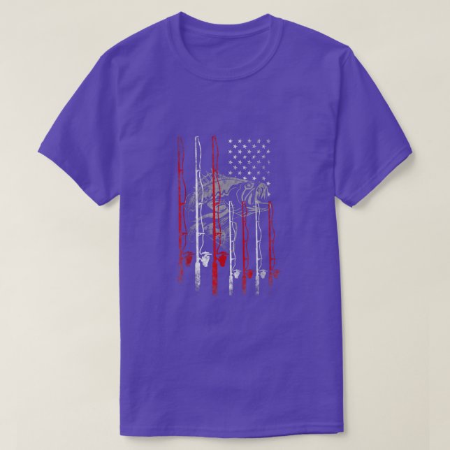 American Flag Fishing Rod Fishing Lover59  T-Shirt (Design Front)