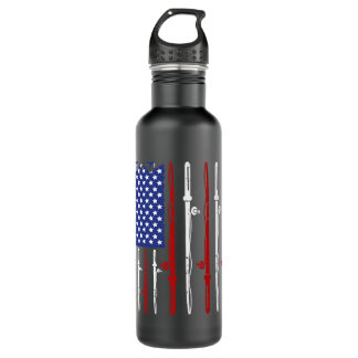 American Flag Fishing Rod Fishing Lover 710 Ml Water Bottle