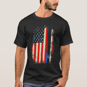 American Flag Fishing Rod Fishing T-Shirt