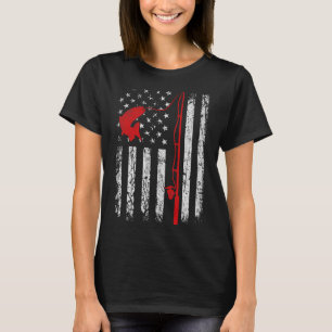 American Flag Fishing Rod Patriotic Fishing Gifts T-Shirt