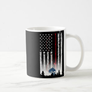 American Flag Fishing Rod Usa Patriotic Lover Coffee Mug